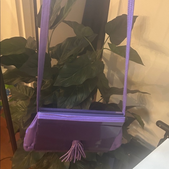 Vintage Italian leather Purple Tassel Women's Bag - Picture 7 of 10